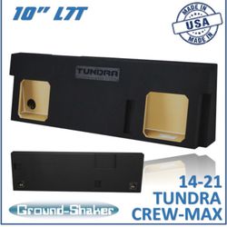 Black 10" Dual Sealed L7t Sub Box, Fits 14-21 Toyota Tundra Crew-Max