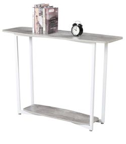 New in box Wooden Top and shelf with Metal Frame Console Table