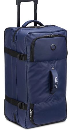 Delsey Paris Rolling Wheeled Duffle Bag With Long Handle Blue 28-Inch
