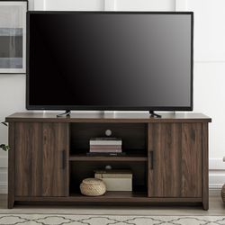 New! New! Mainstays TV Stand for TVs up to 65", Canyon Walnut