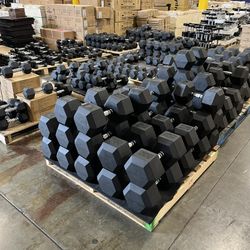 BRAND NEW Rubber Hex Dumbbells ($1.10/ pound)