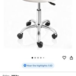 SUPER DEAL Adjustable Height Hydraulic Rolling Swivel Stool Tattoo Facial Massage Spa Salon Medical Stool with Back Rest (White)