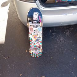 8'0 skateboard, complete with custom parts