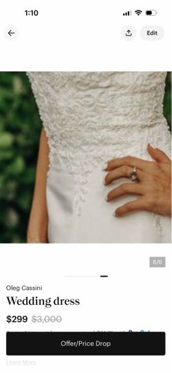 Oleg Cassini White Lace Wedding Dress