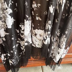 Beautiful Wrap With Sleeves & Fringes-plus Size