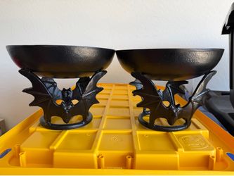 Set of 2 black bats candy bowls