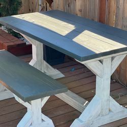 Farm Style Table With Bench