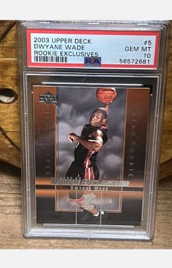 2003 Upper Deck Dwyane Wade ROOKIE EXCLUSIVES Future HOF ROOKIE #5 PSA 10 GEM MT