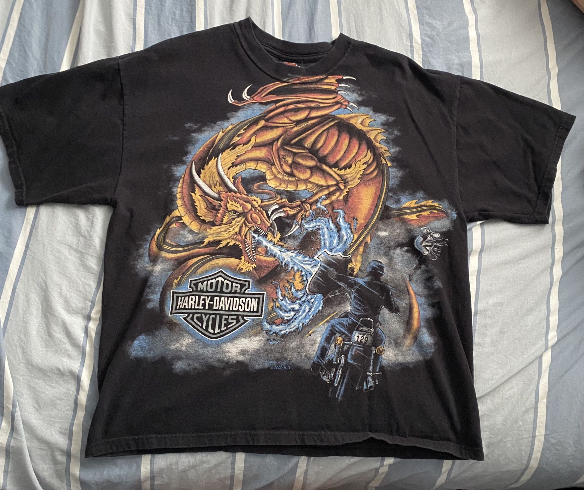2009 Harley Davidson Smoky Mountain Tennessee US 129 Dragon T-Shirt Men's XL