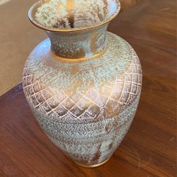 Stangl Blue/Gold Pottery Vase 12”