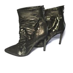 Nine West TIAA Suede Ankle Boots Bootie Gold Women's 