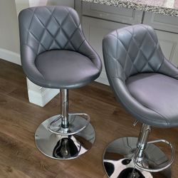Barstools - Set of 2 - Adjustable Height and Swivel