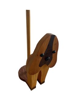 Wooden Puppy Paper Towel Holder