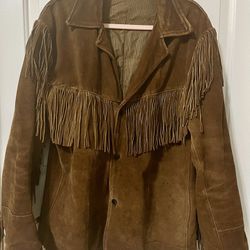Vintage 1960’s 1970’s Fringed Leather Jacket Size L - Western Hippie Jacket