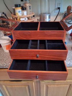 Jewelry box  solid wood 4 compartments