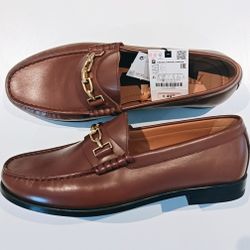 Zara Men REAL LEATHER LOAFERS/ APPLIQUÉ (Z2 Mocasin). US 8 EU 41 . New-no Box.