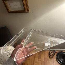 2 Clear Corner Shelves