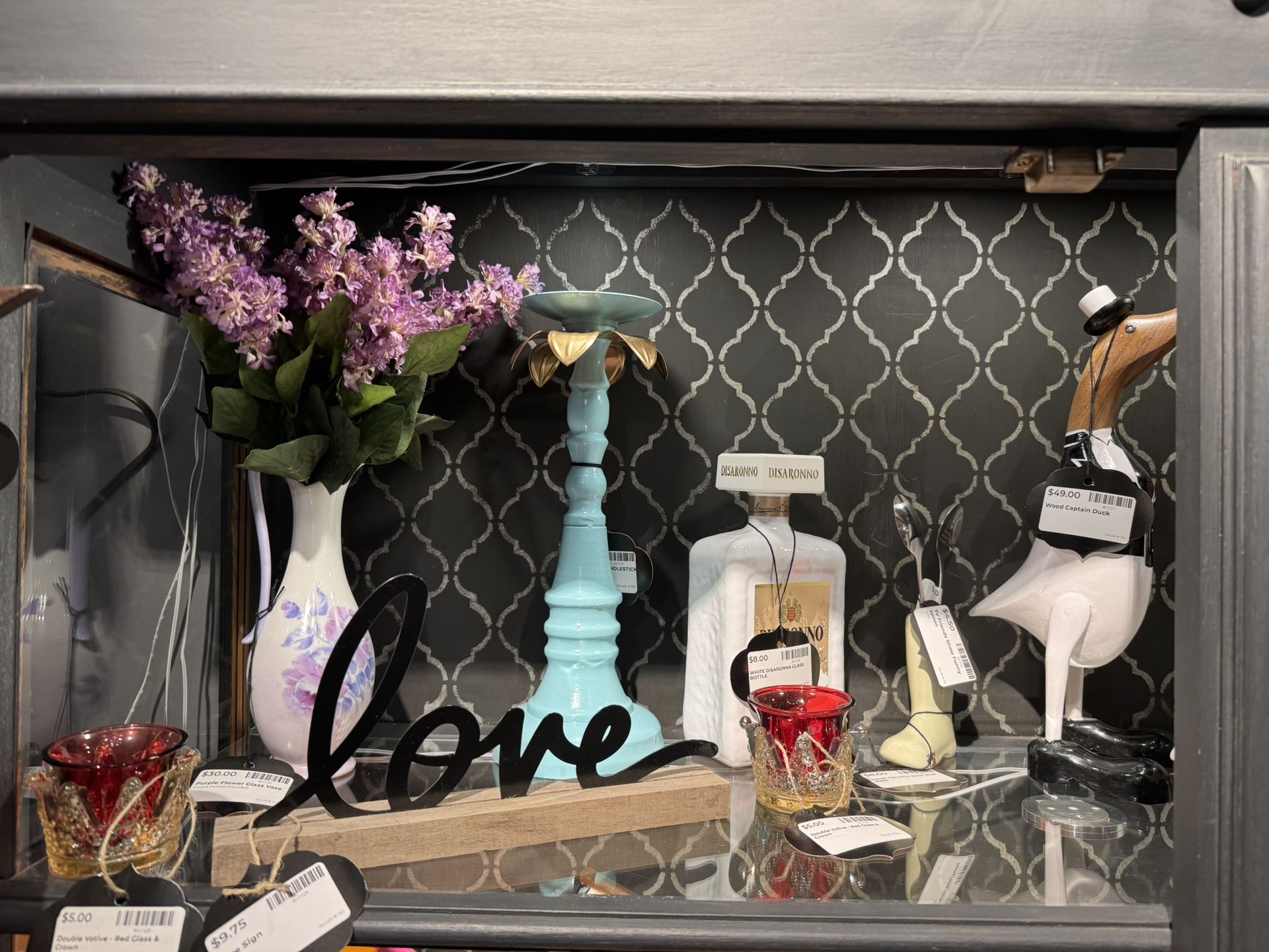 Candlestick, Vase, Sign, Votives, Etc., Captain Duck