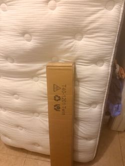 Twin bed frame (new) twin mattress used in good condition
