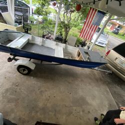 John Boat And Trailer With Trolling Motor 