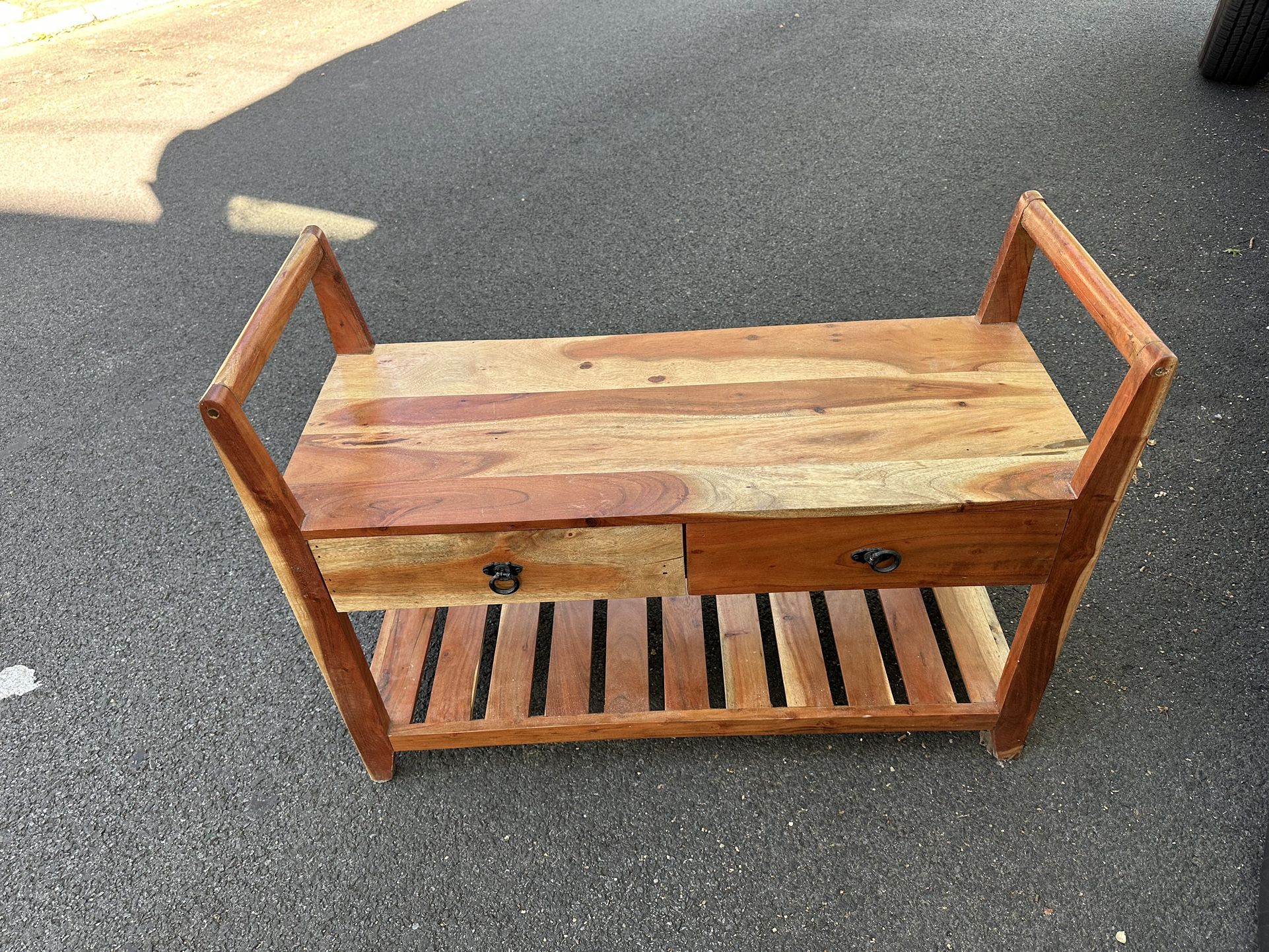 Antique Solid Wood Side Table coffe correspondence etc $120