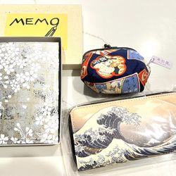 Brand New Japanese Style Set – Wallet + Coin Case + Memo Pad