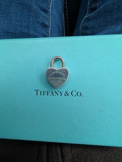 Vintage Tiffany & Co. 925 Sterling Silver Heart Padlock Charm Pendant