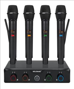 4x10 Freq. UHF Wireless Microphone System, 200FT Stable Signal
