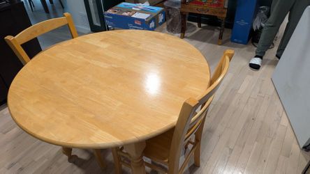 Wood Dinette Round Rectangle Collapsible
