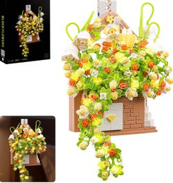 Bloom & Build: The Ultimate Flower Bouquet Building Block Set with LED Magic