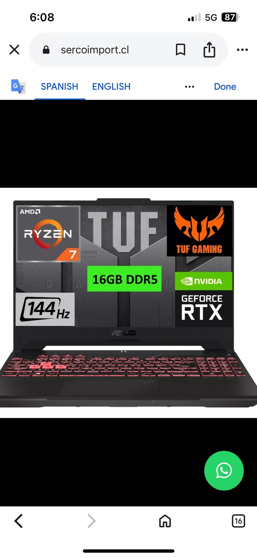 Asus Gaming laptop pc and Monitor