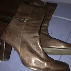 Worthington Mid Calf Leather Boots. Size 8 1/2M