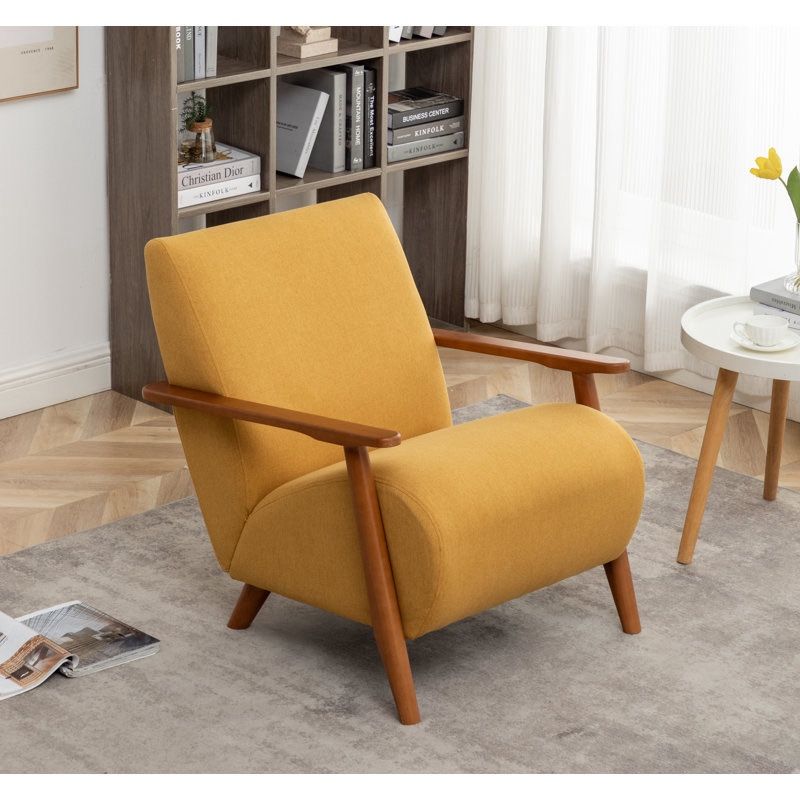 New Modern Upholstered Armchair Single Sofa Solid Wood Furniture  New in box A19251 Sofa Accent chair Armchair Living Room furniture Home decor Modern