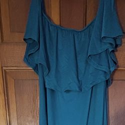 Turquoise/Green Off The shoulder maternity Dress