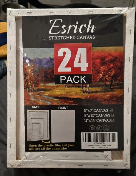 Unopened 24 Pack Stretched Canvases