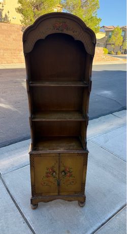 Vintage Wooden Open Shelf Hutch