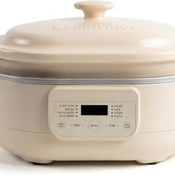 6QT Programmable Slow Cooker, 8-in-1 Multi Cooker w/ Removable Stoneware Pot