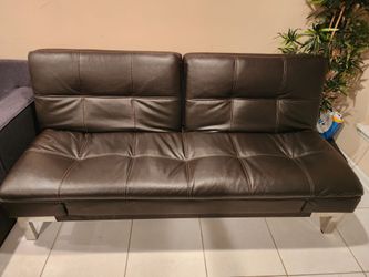 Faux Leather Convertable Couch/Futon