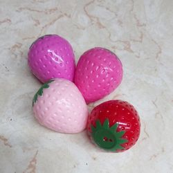 4 Scented Strawberry Lip Balms