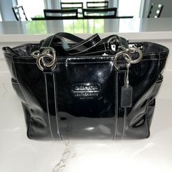 Buy the Coach Crossbody Bag Black Patent Leather Medium