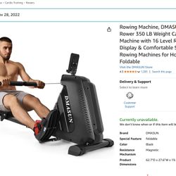 DMASUN Magnetic Rower Rowing Machine 16 Levels Resistance w/ LCD Screen