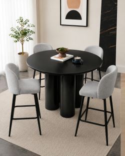 Black table 4 barstools in the box