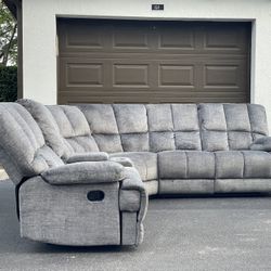 🛋️ Sofa/Couch Sectional - Recliner - Microfiber - Gray - Delivery Available 🚛