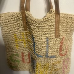 “Hello Summer” Woven Tote Bag