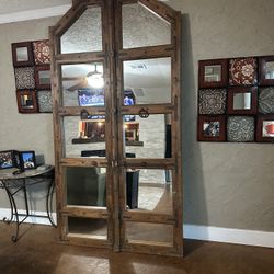 Old world Solid Wood Mirrored Doubled Door $1,200 