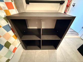 Dark Brown 4-Cube Storage Shelf Unit
