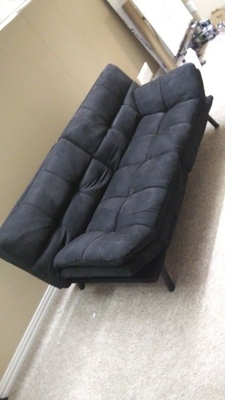 Black Suede Futon