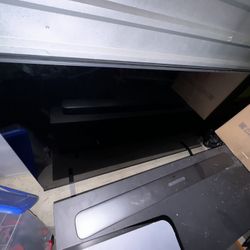 75 In TV With Stand And Jbl Sound Bar 
