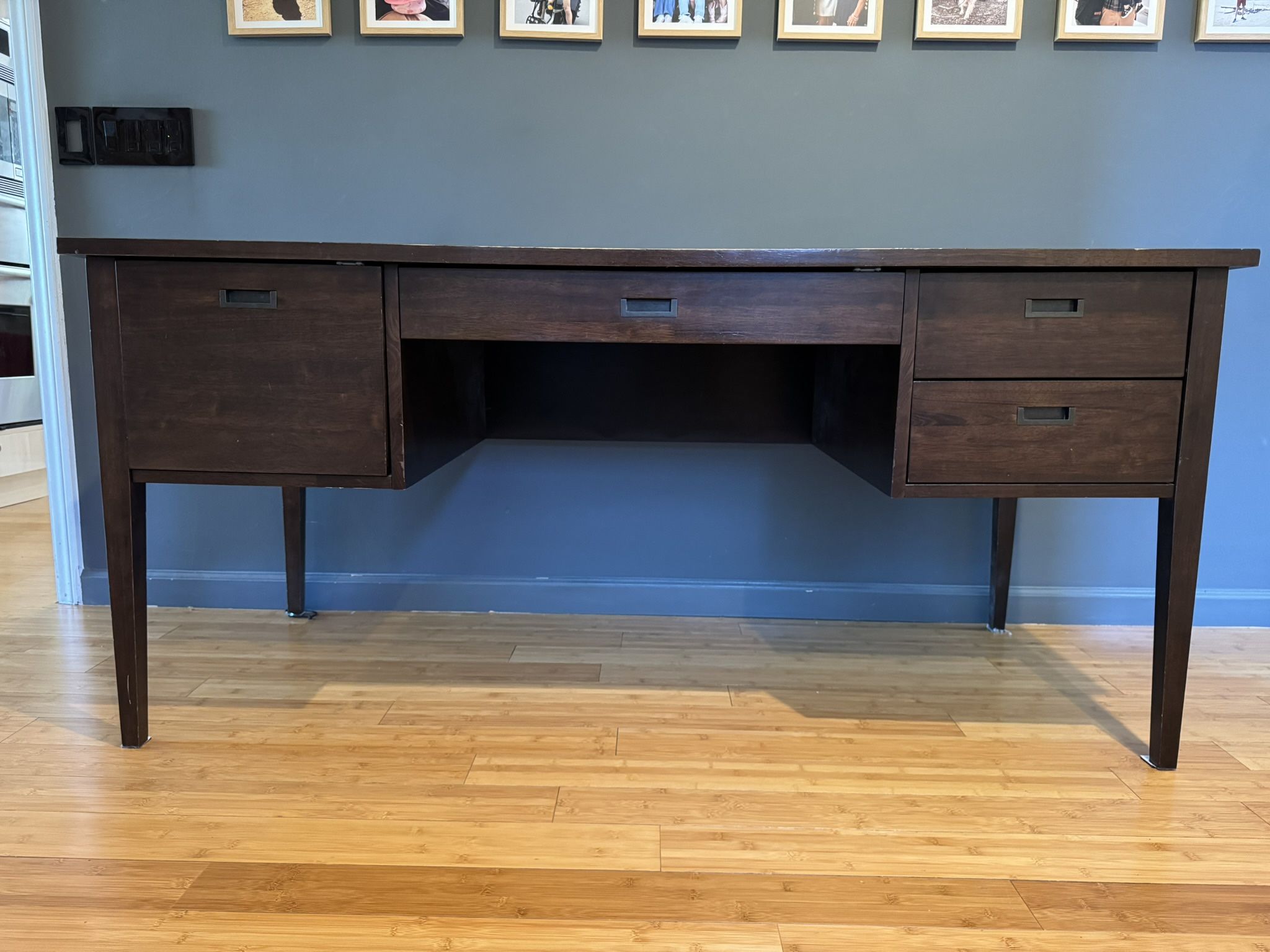 Solid Wood Dark Walnut Color Desk