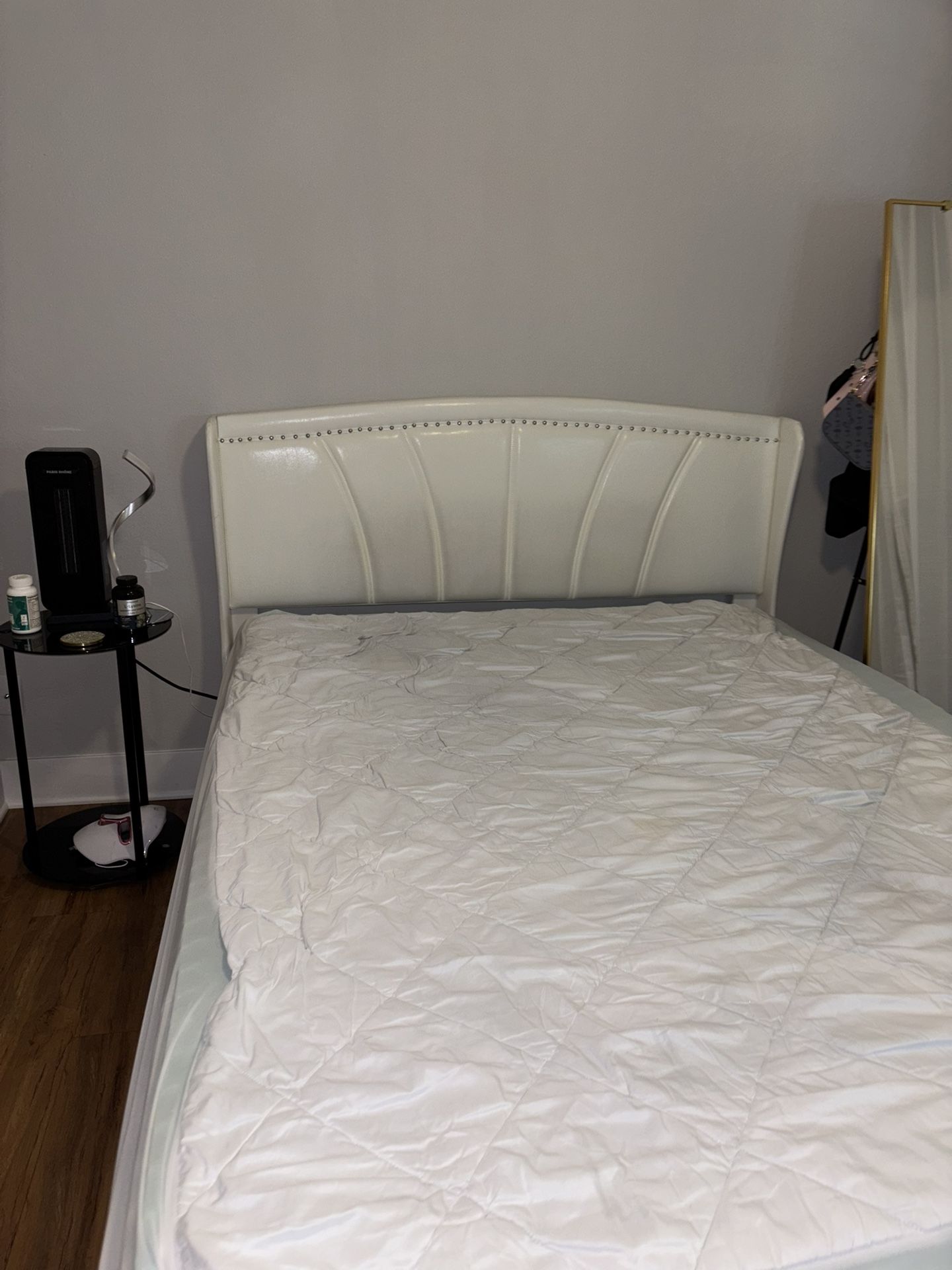 White Bed frame Mattress Included